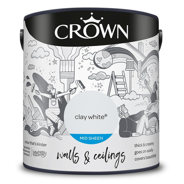 Crown Walls & Ceilings Mid Sheen Emulsion Paint | Clay White - Choice Stores