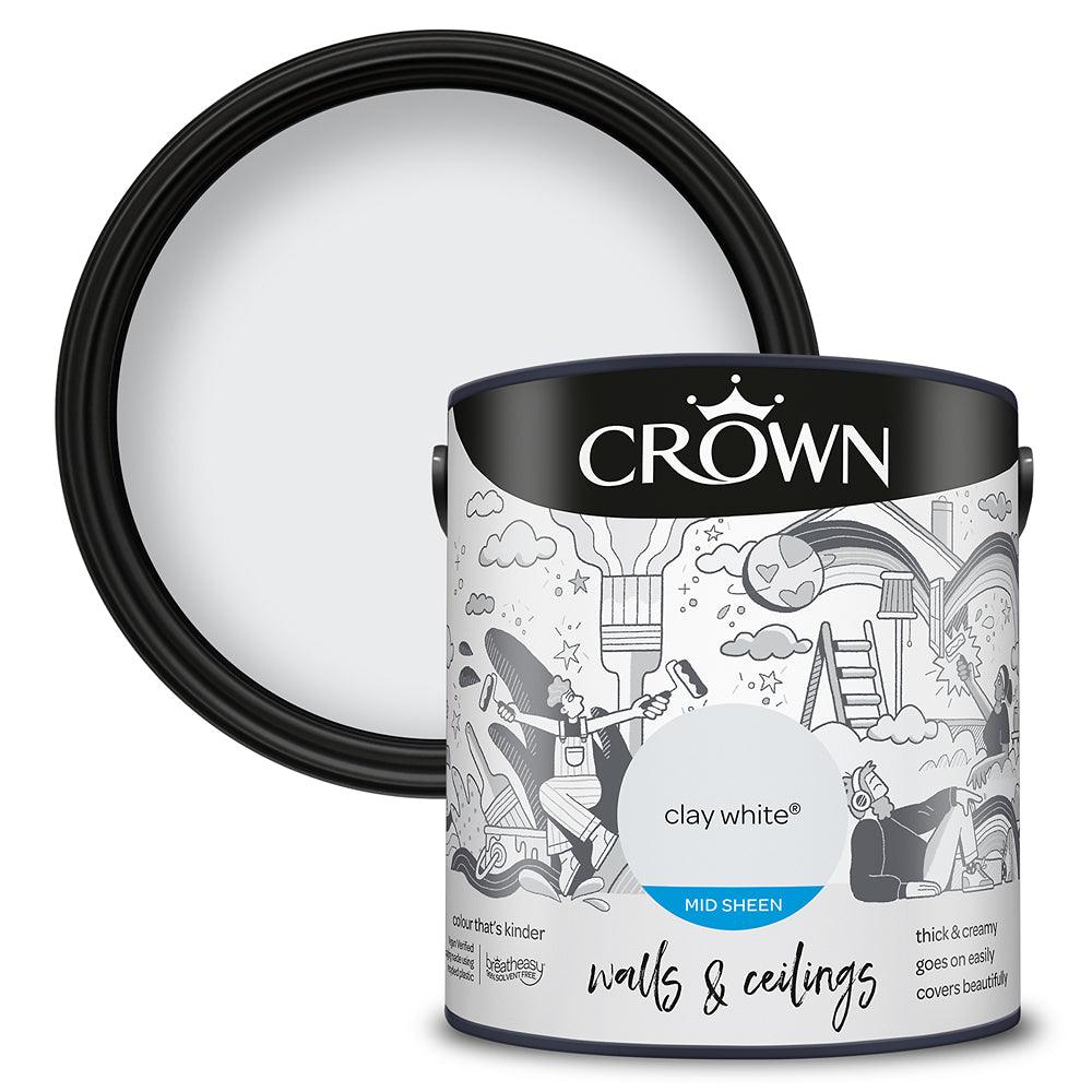 Crown Walls & Ceilings Mid Sheen Emulsion Paint | Clay White - Choice Stores