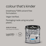 Crown Walls & Ceilings Mid Sheen Emulsion Paint | Cloud Burst - Choice Stores