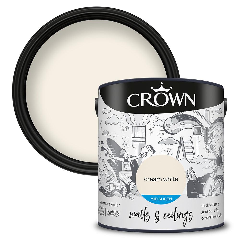 Crown Walls & Ceilings Mid Sheen Emulsion Paint | Cream White - Choice Stores