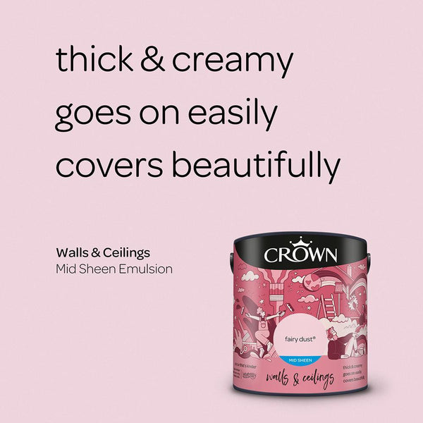 Crown Walls & Ceilings Mid Sheen Emulsion Paint | Fairy Dust - Choice Stores