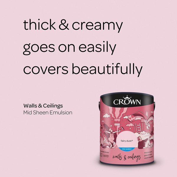 Crown Walls & Ceilings Mid Sheen Emulsion Paint | Fairy Dust - Choice Stores