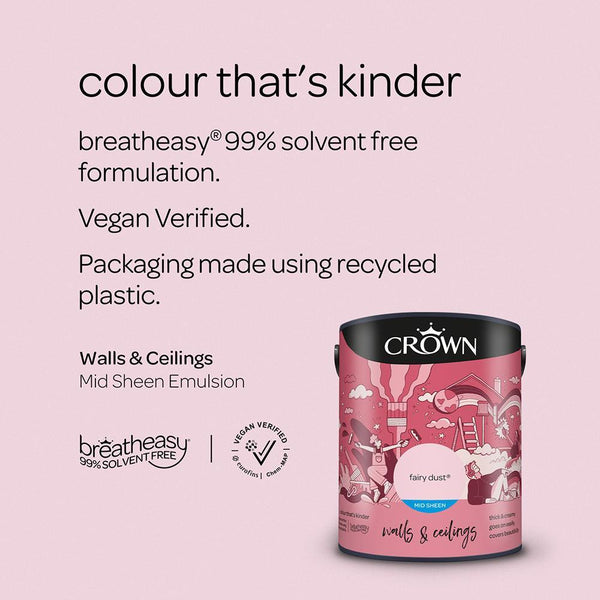 Crown Walls & Ceilings Mid Sheen Emulsion Paint | Fairy Dust - Choice Stores