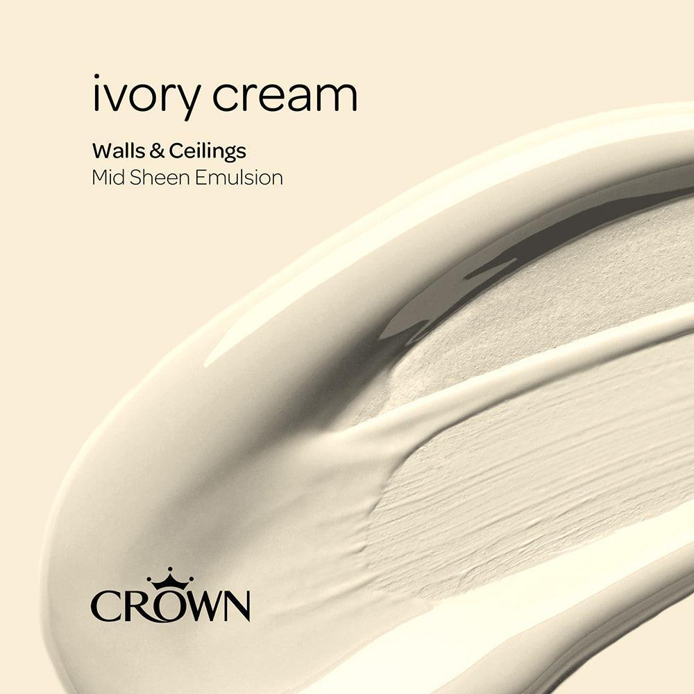 Crown Walls & Ceilings Mid sheen Emulsion Paint | Ivory Cream - Choice Stores