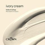 Crown Walls & Ceilings Mid sheen Emulsion Paint | Ivory Cream - Choice Stores