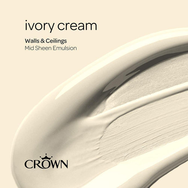 Crown Walls & Ceilings Mid sheen Emulsion Paint | Ivory Cream - Choice Stores