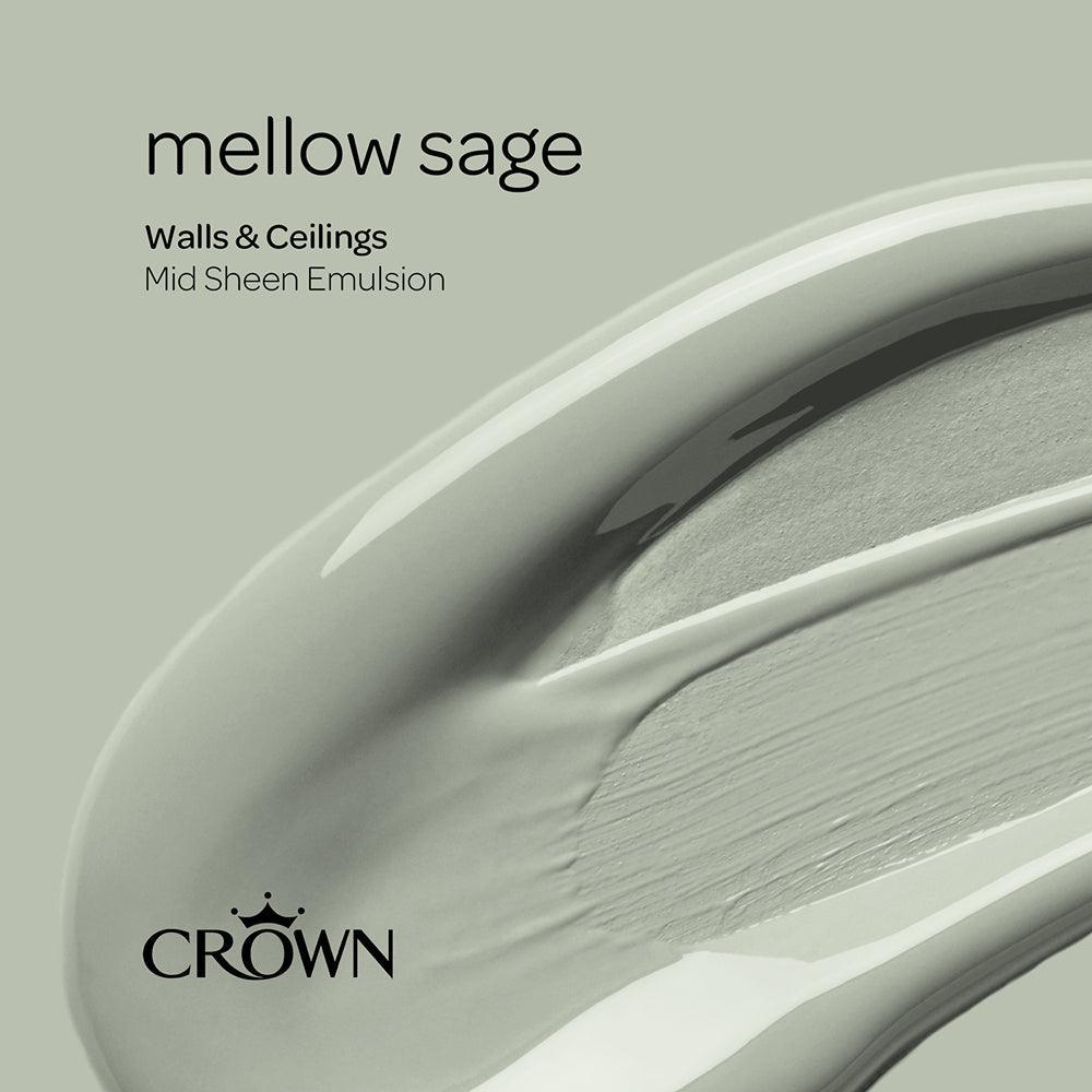 Crown Walls & Ceilings Mid sheen Emulsion Paint | Mellow Sage - Choice Stores