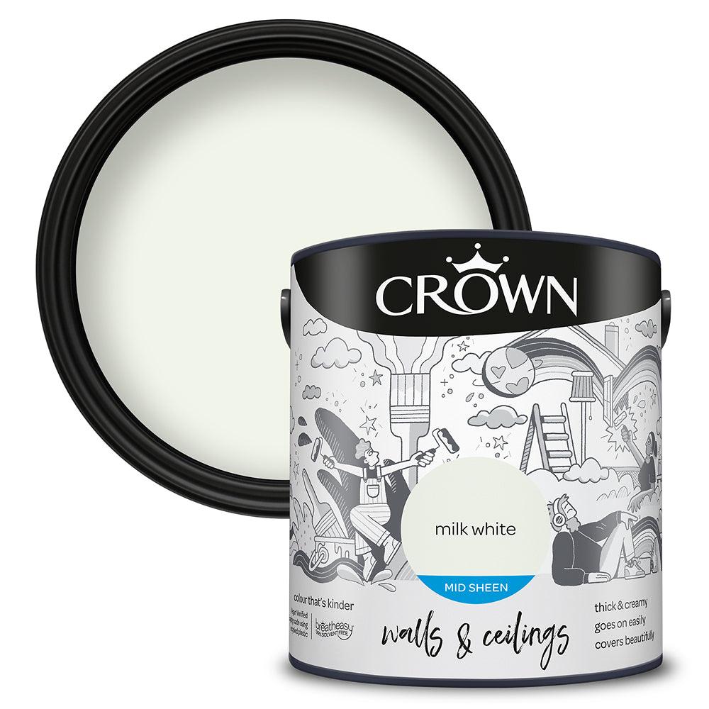 Crown Walls & Ceilings Mid Sheen Emulsion Paint | Milk White - Choice Stores