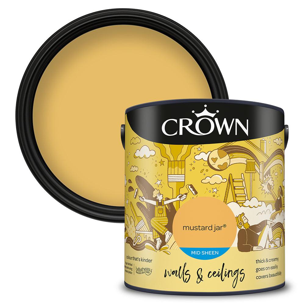Crown Walls & Ceilings Mid Sheen Emulsion Paint | Mustard Jar - Choice Stores