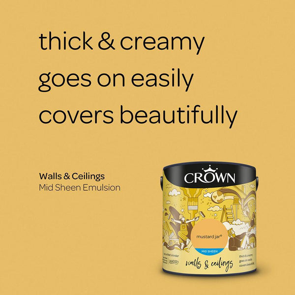 Crown Walls & Ceilings Mid Sheen Emulsion Paint | Mustard Jar - Choice Stores