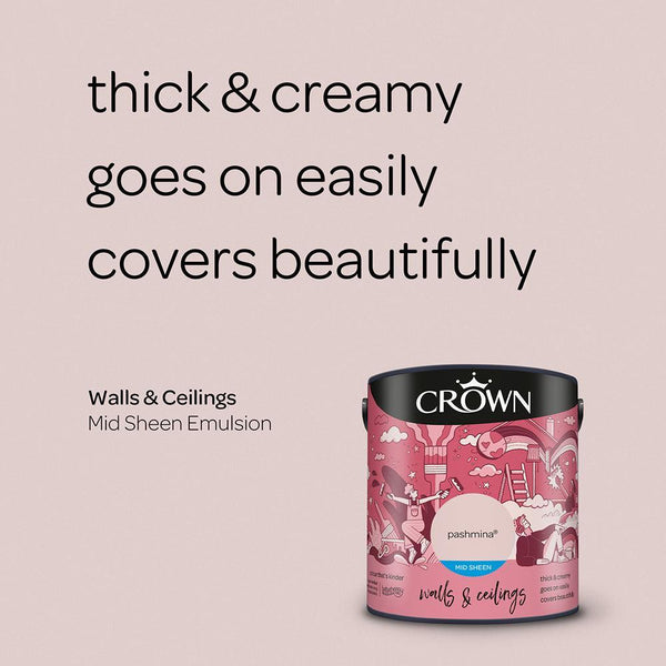 Crown Walls & Ceilings Mid Sheen Emulsion Paint | Pashmina - Choice Stores