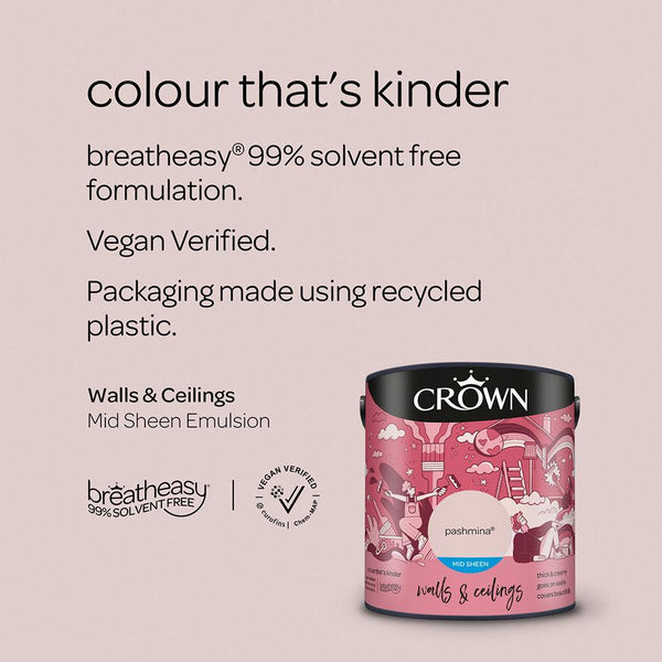 Crown Walls & Ceilings Mid Sheen Emulsion Paint | Pashmina - Choice Stores