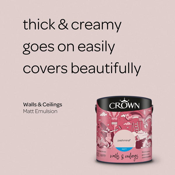 Crown Walls & Ceilings Mid Sheen Emulsion Paint | Pashmina - Choice Stores