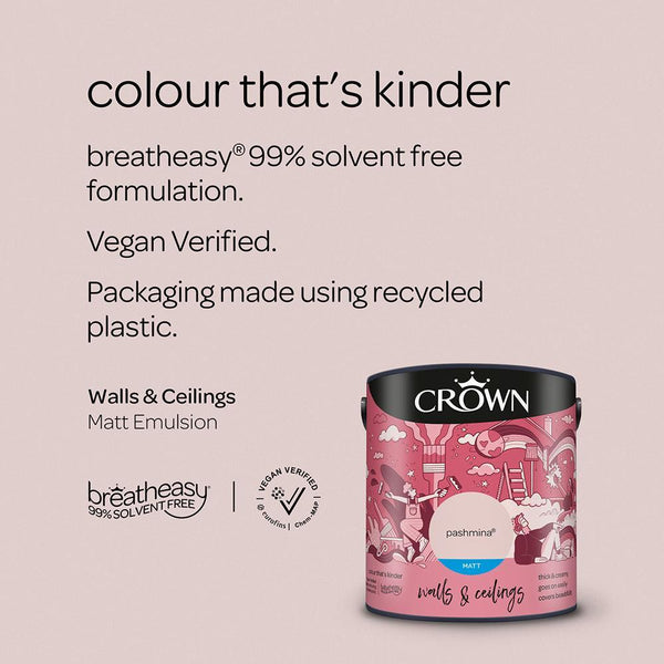 Crown Walls & Ceilings Mid Sheen Emulsion Paint | Pashmina - Choice Stores