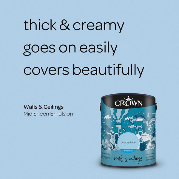 Crown Walls & Ceilings Mid Sheen Emulsion Paint | Powder Blue - Choice Stores