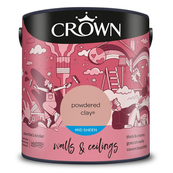Crown Walls & Ceilings Mid Sheen Emulsion Paint | Powdered Clay - Choice Stores