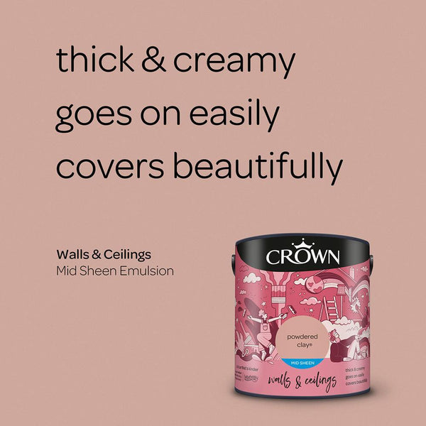 Crown Walls & Ceilings Mid Sheen Emulsion Paint | Powdered Clay - Choice Stores