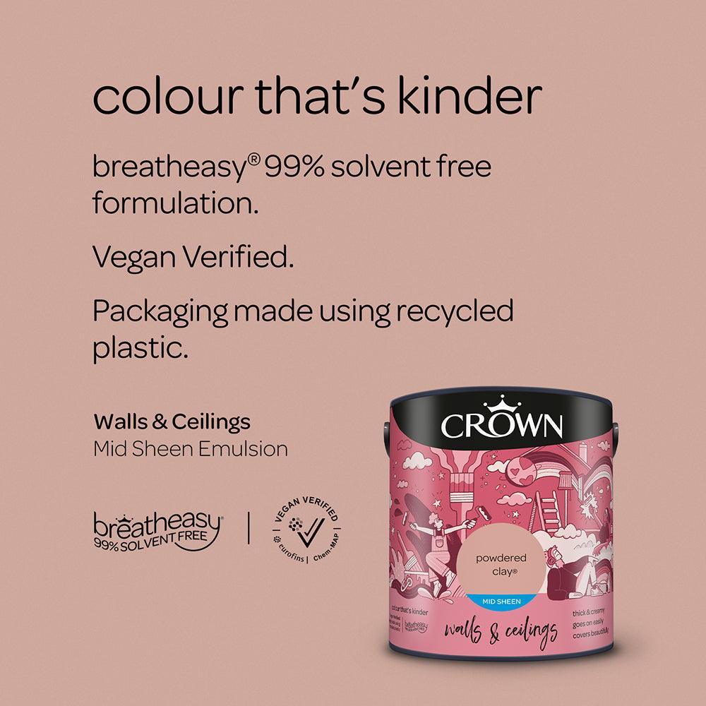 Crown Walls & Ceilings Mid Sheen Emulsion Paint | Powdered Clay - Choice Stores