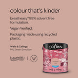 Crown Walls & Ceilings Mid Sheen Emulsion Paint | Powdered Clay - Choice Stores