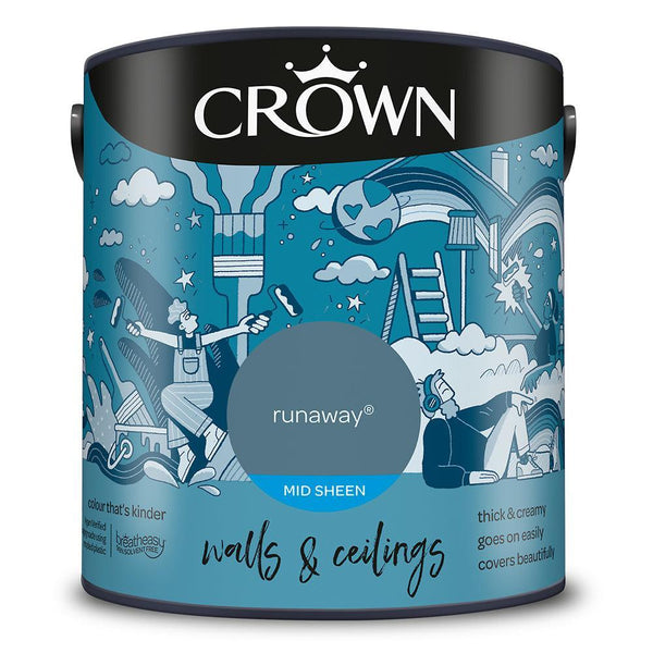 Crown Walls & Ceilings Mid Sheen Emulsion Paint | Runaway - Choice Stores