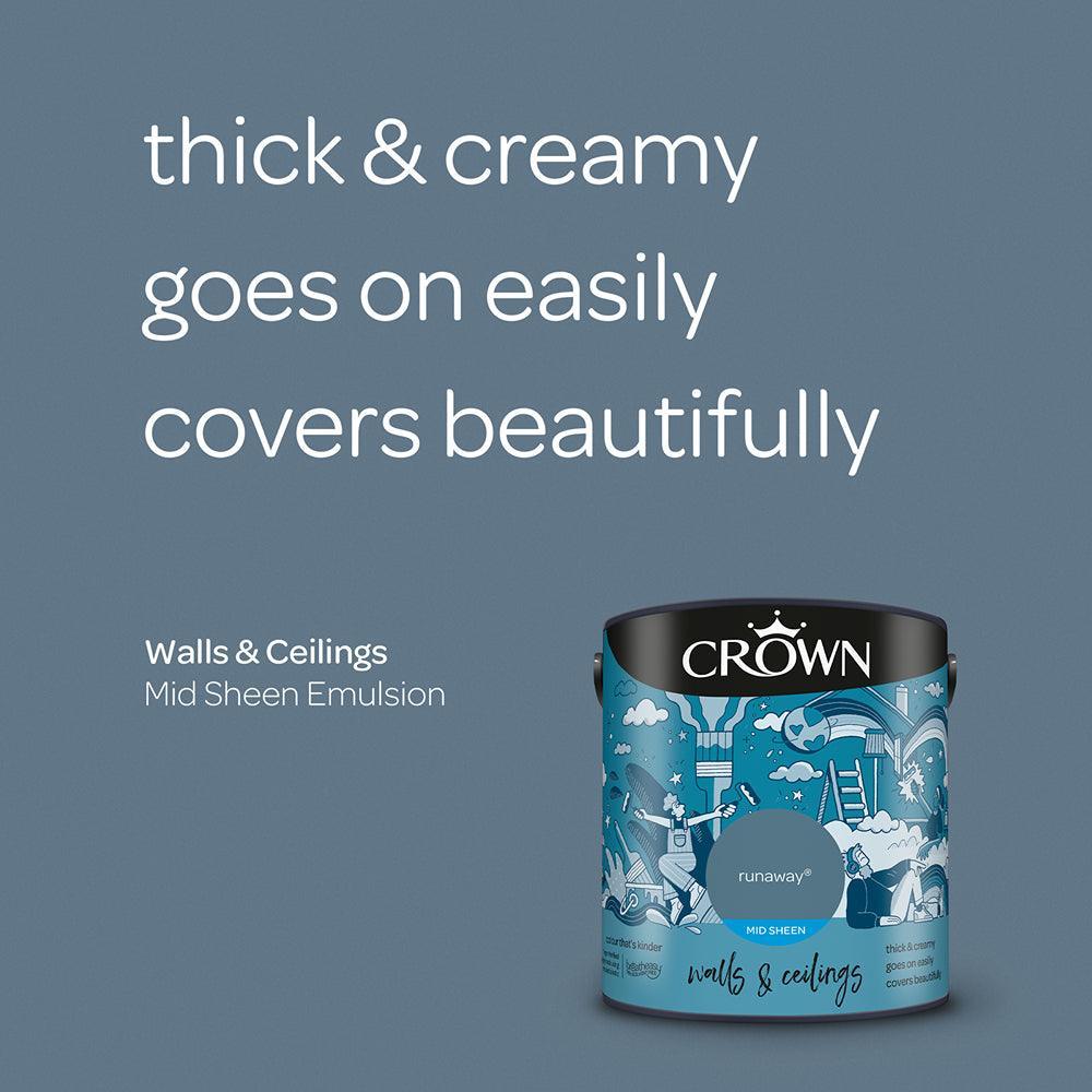 Crown Walls & Ceilings Mid Sheen Emulsion Paint | Runaway - Choice Stores