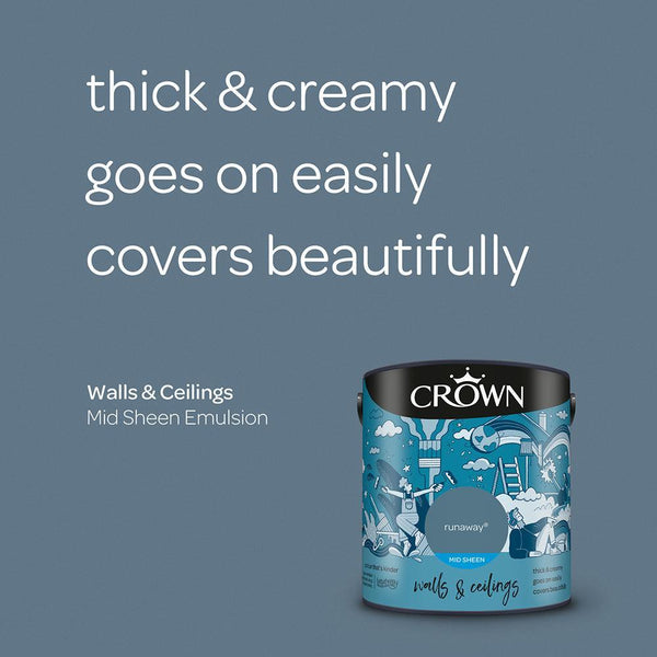 Crown Walls & Ceilings Mid Sheen Emulsion Paint | Runaway - Choice Stores