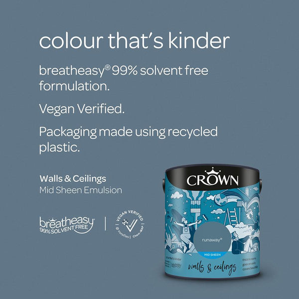 Crown Walls & Ceilings Mid Sheen Emulsion Paint | Runaway - Choice Stores