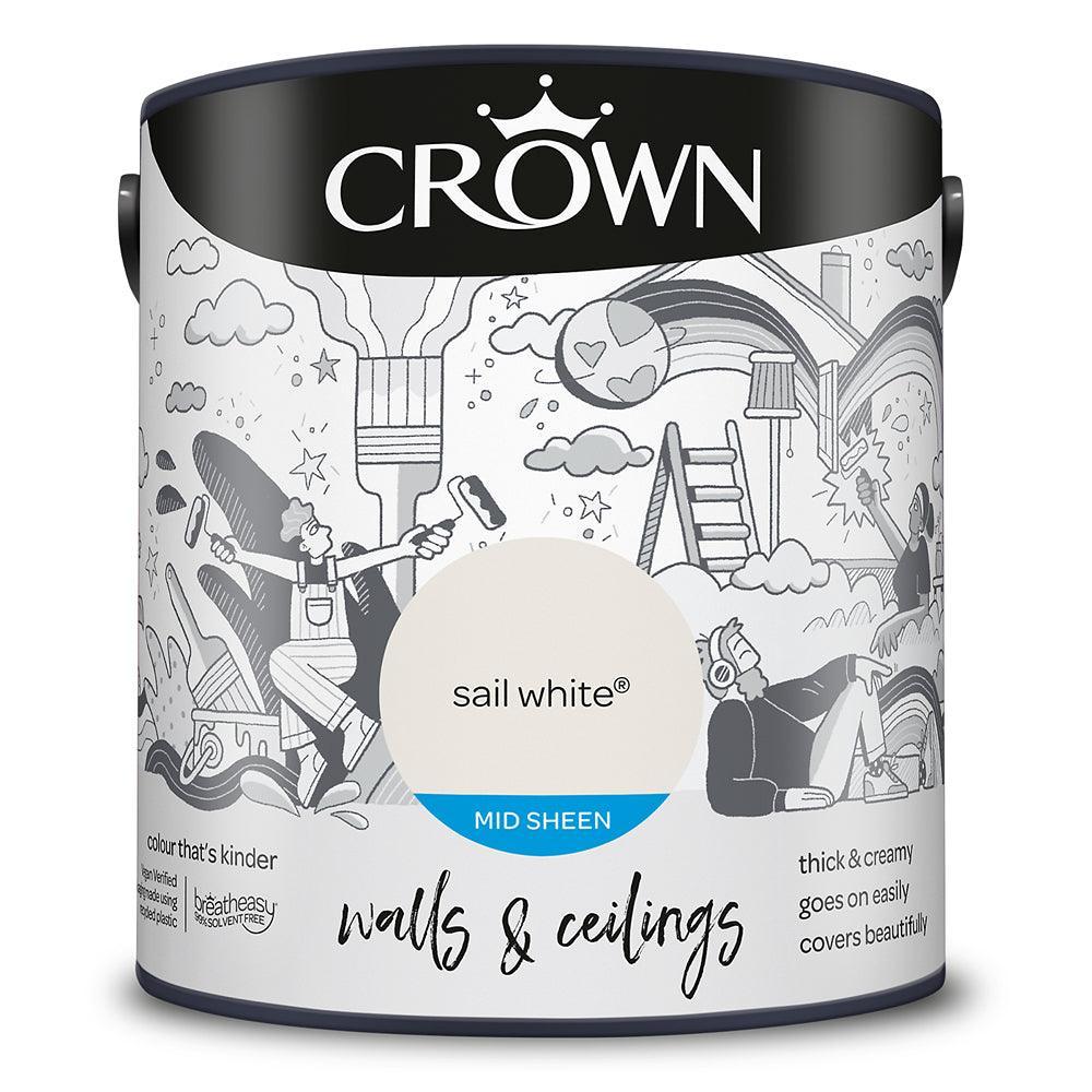 Crown Walls & Ceilings Mid Sheen Emulsion Paint | Sail White - Choice Stores
