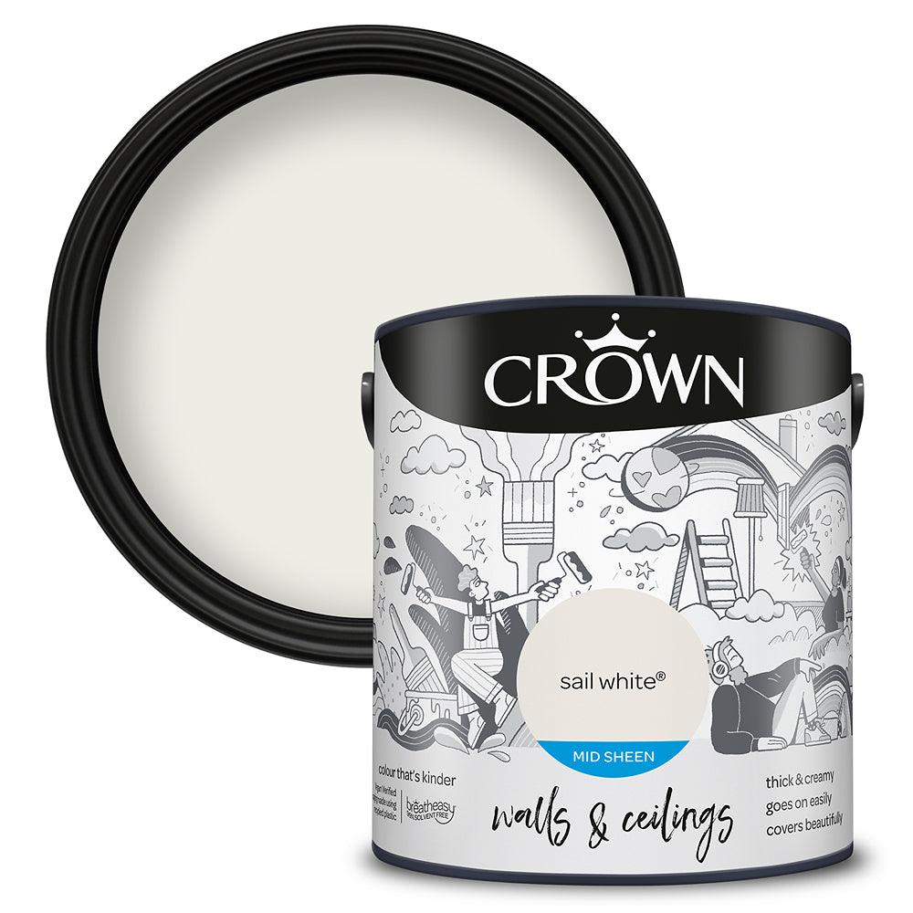 Crown Walls & Ceilings Mid Sheen Emulsion Paint | Sail White - Choice Stores