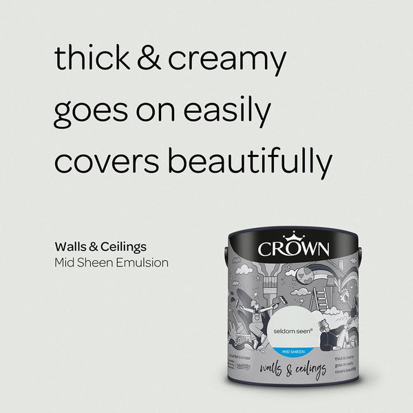 Crown Walls & Ceilings Mid Sheen Emulsion Paint | Seldom Seen - Choice Stores