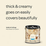 Crown Walls & Ceilings Mid Sheen Emulsion Paint | Soft Linen - Choice Stores