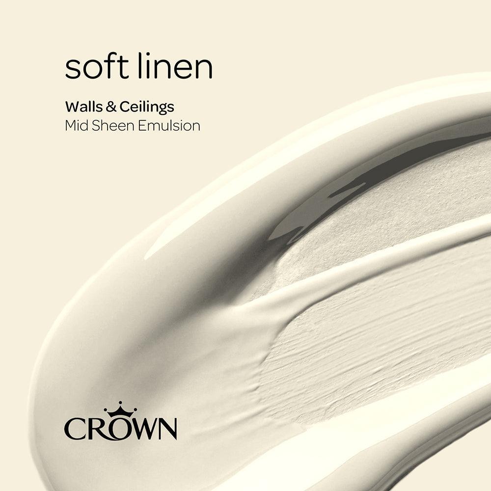 Crown Walls & Ceilings Mid Sheen Emulsion Paint | Soft Linen - Choice Stores
