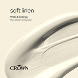 Crown Walls & Ceilings Mid Sheen Emulsion Paint | Soft Linen - Choice Stores