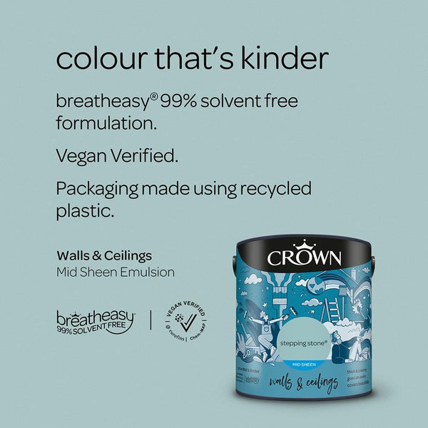 Crown Walls & Ceilings Mid Sheen Emulsion Paint | Stepping Stone - Choice Stores