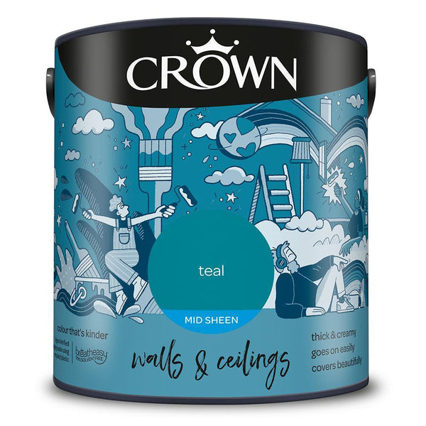 Crown Walls & Ceilings Mid Sheen Emulsion Paint | Teal - Choice Stores