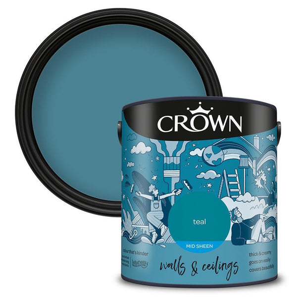 Crown Walls & Ceilings Mid Sheen Emulsion Paint | Teal - Choice Stores