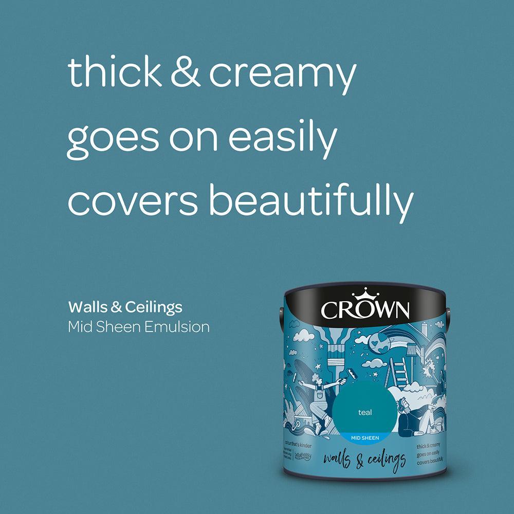 Crown Walls & Ceilings Mid Sheen Emulsion Paint | Teal - Choice Stores