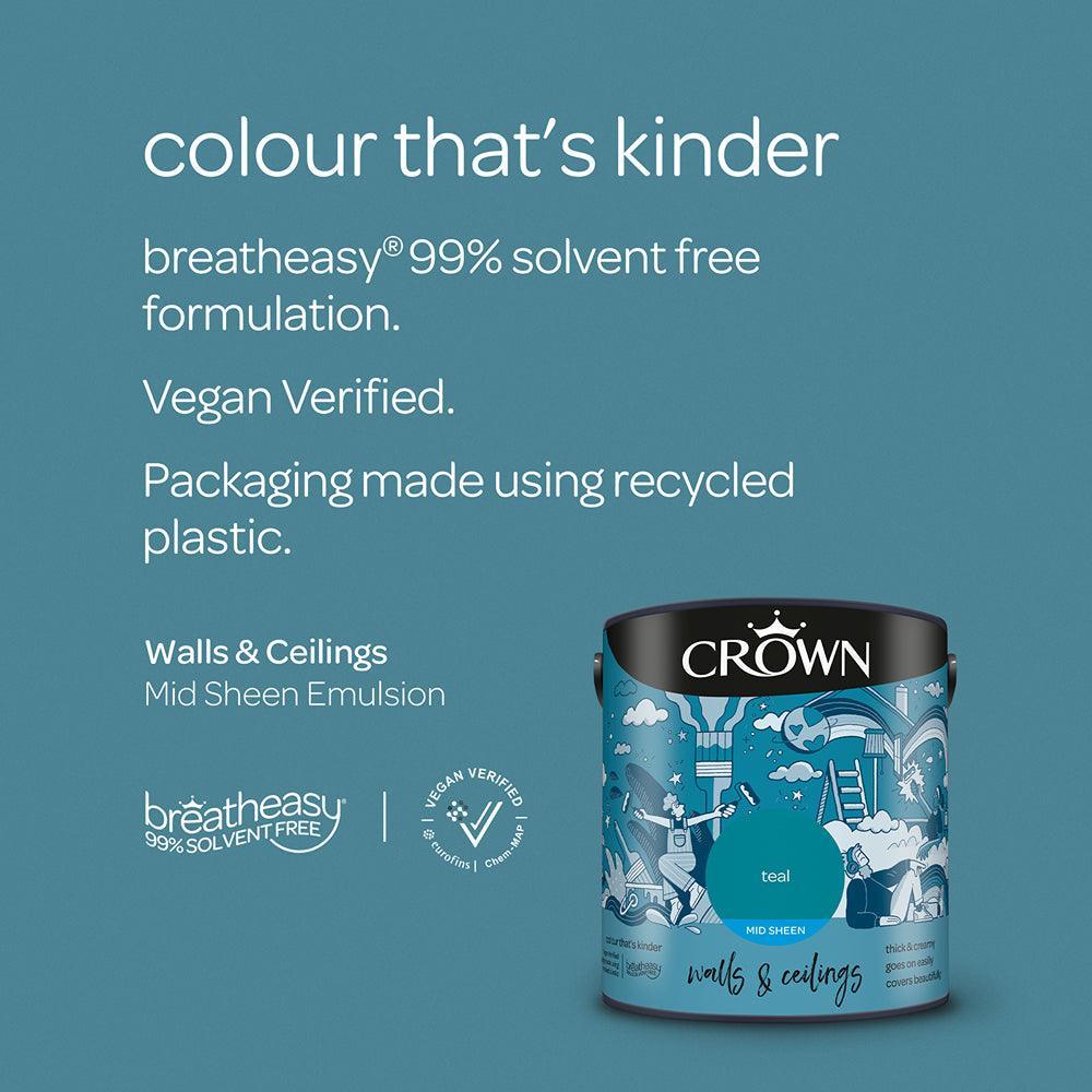 Crown Walls & Ceilings Mid Sheen Emulsion Paint | Teal - Choice Stores