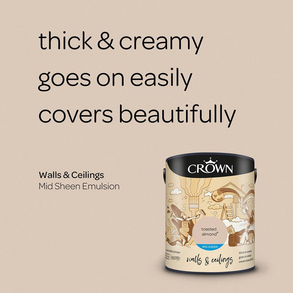 Crown Walls & Ceilings Mid Sheen Emulsion Paint | Toasted Almond - Choice Stores