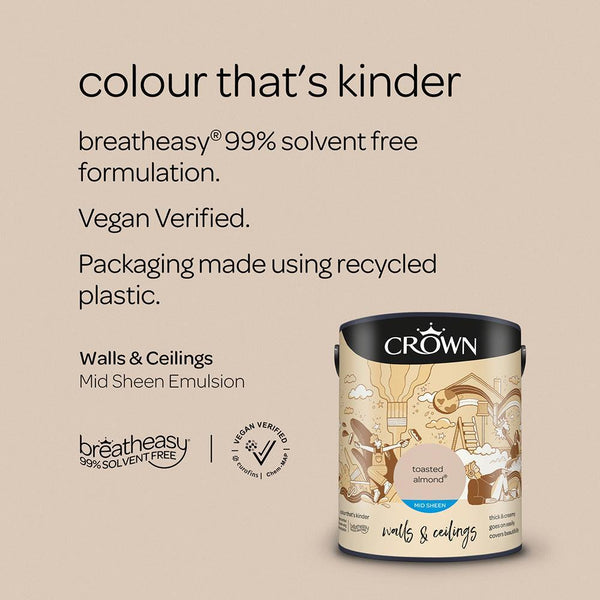Crown Walls & Ceilings Mid Sheen Emulsion Paint | Toasted Almond - Choice Stores