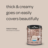 Crown Walls & Ceilings Mid Sheen Emulsion Paint | White Pepper - Choice Stores