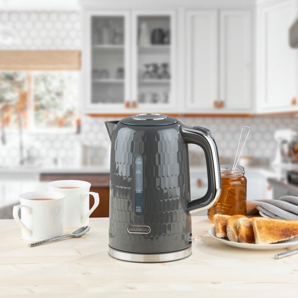 Daewoo Grey Honeycomb Kettle 1.7L Choice Stores