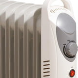 Daewoo Mini Oil Filled Portable Radiator | 6 Fin White Heater | 800W - Choice Stores