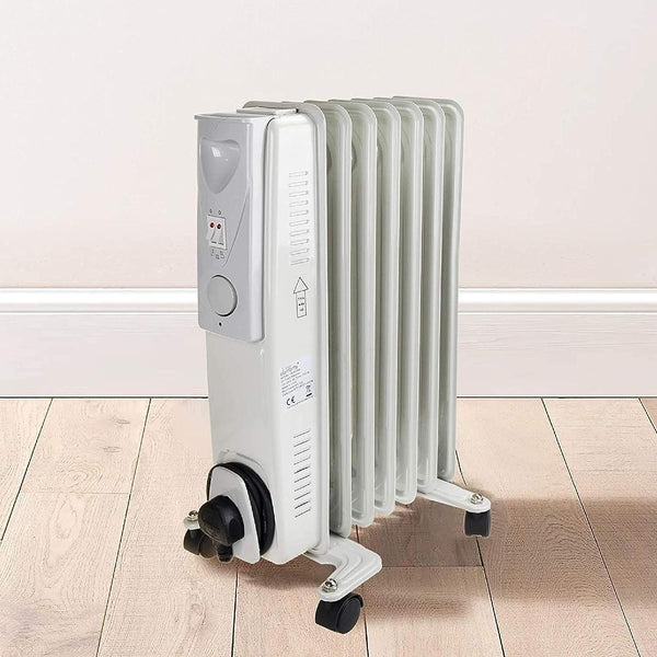 Daewoo Mini Oil Filled Radiator | 7 Fin White Heater | 1500W - Choice Stores