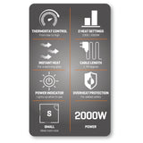 Daewoo Portable Flat Fan Upright Heater | 2000W - Choice Stores
