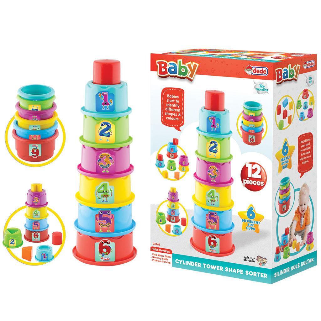 Dede Baby Cylinder Tower Shape Sorter | 12 pcs - Choice Stores