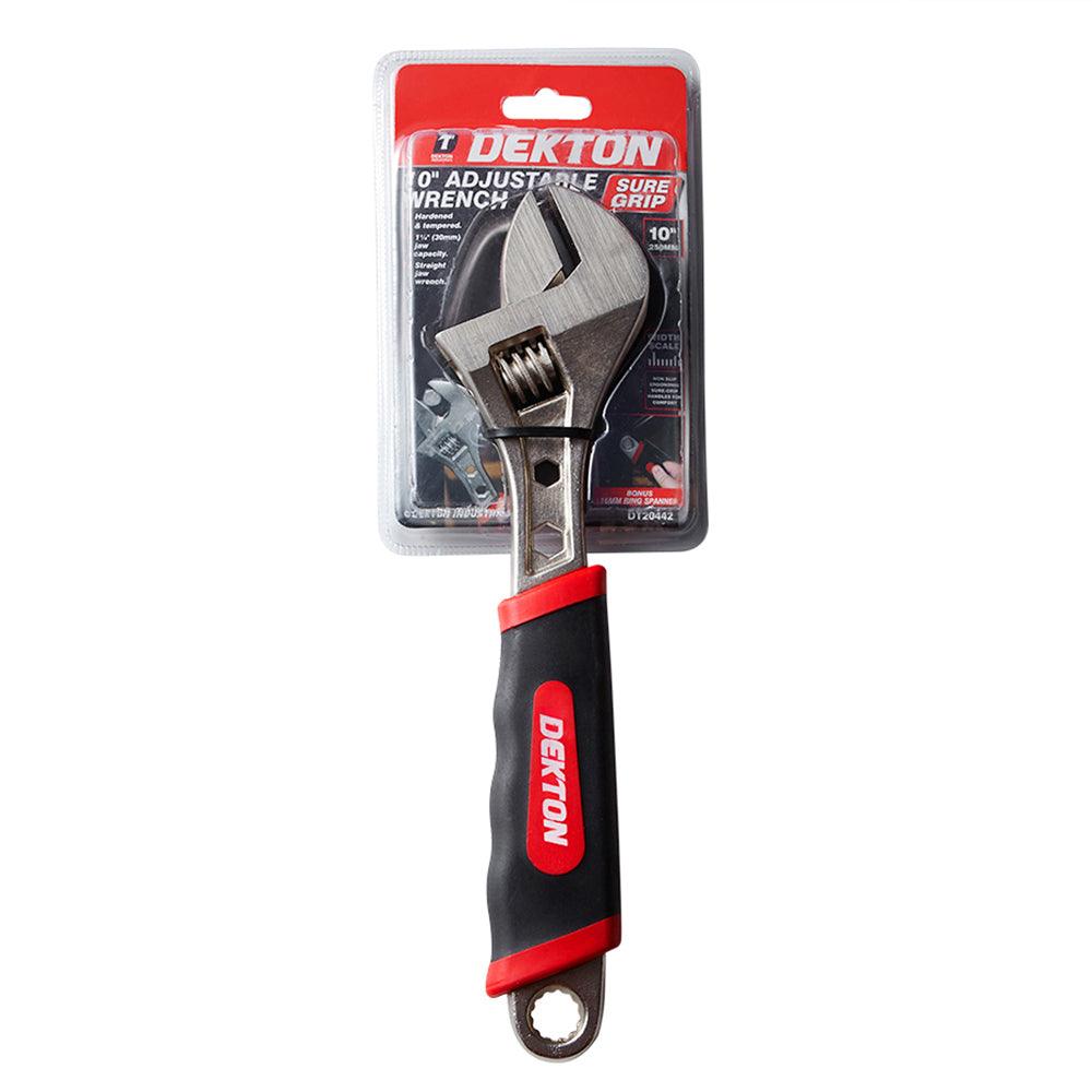 Dekton 10in Sure Grip Adjustable Spanner | 1 1/4in Jaw Capacity - Choice Stores