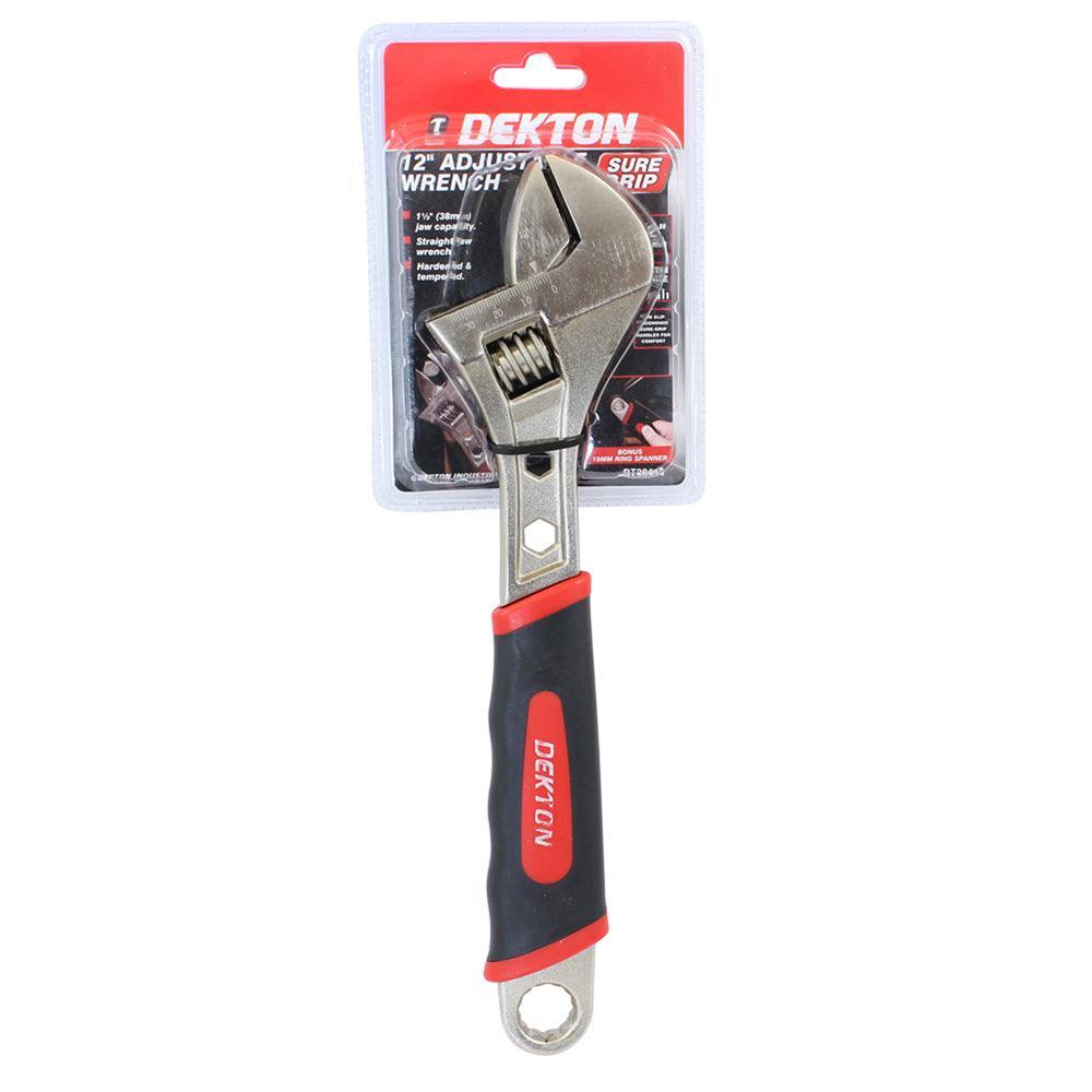 Dekton 12in Sure Grip Adjustable Spanner | 1 1/2in Jaw Capacity - Choice Stores