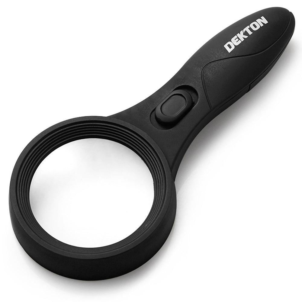 Dekton 6 LED Magnifying Glass | 4 x Magnification | 6 LEDs | UV Light | Anti Slip Grip - Choice Stores