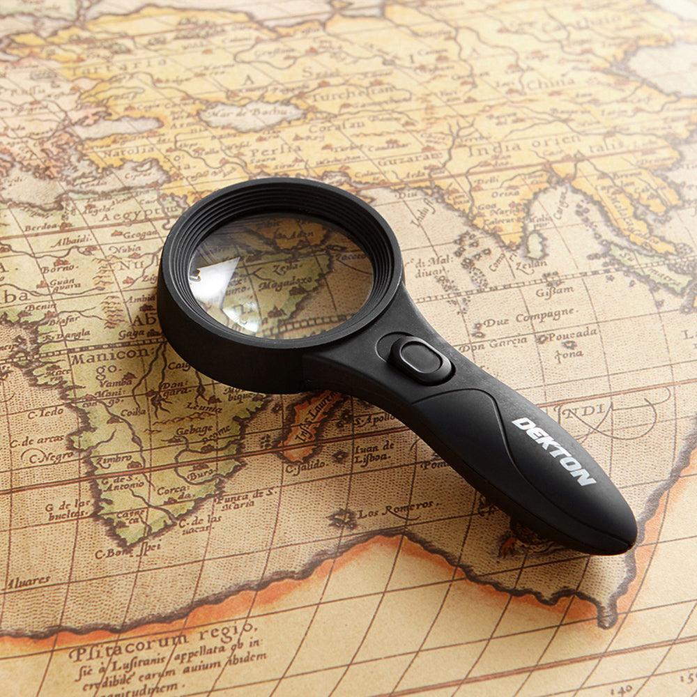 Dekton 6 LED Magnifying Glass | 4 x Magnification | 6 LEDs | UV Light | Anti Slip Grip - Choice Stores